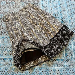 Lined black and cream summer skirt bohemian